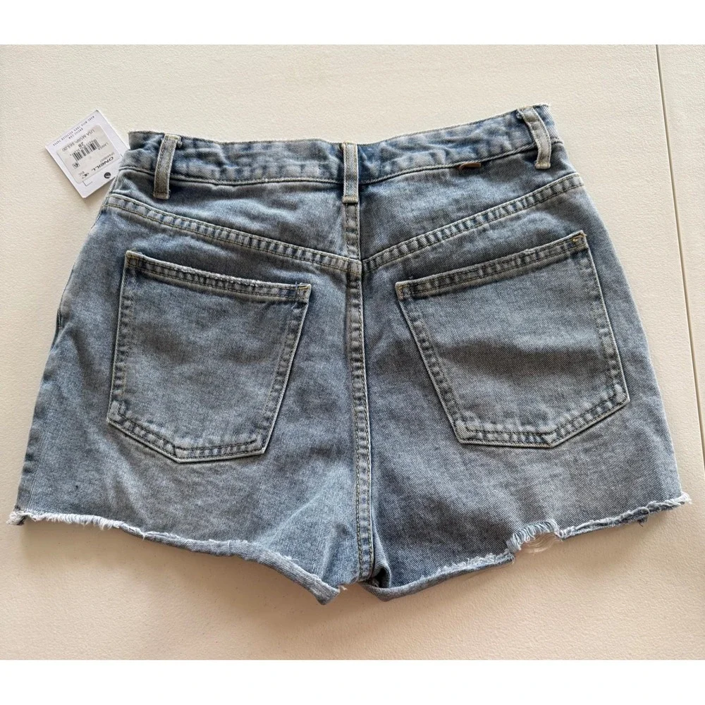 O'Neill Lanisa High Waist Denim Cutoff Shorts size 28 blue Beach Summer